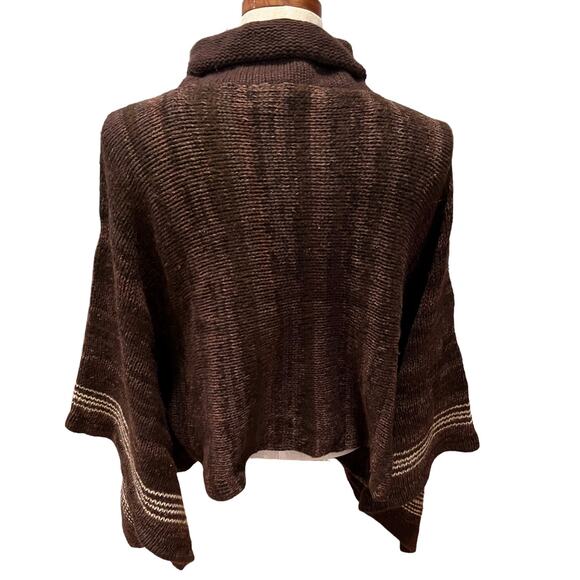 Ralph Lauren Sport Chocolate Brown Roll Neck Poncho - Picture 4 of 5